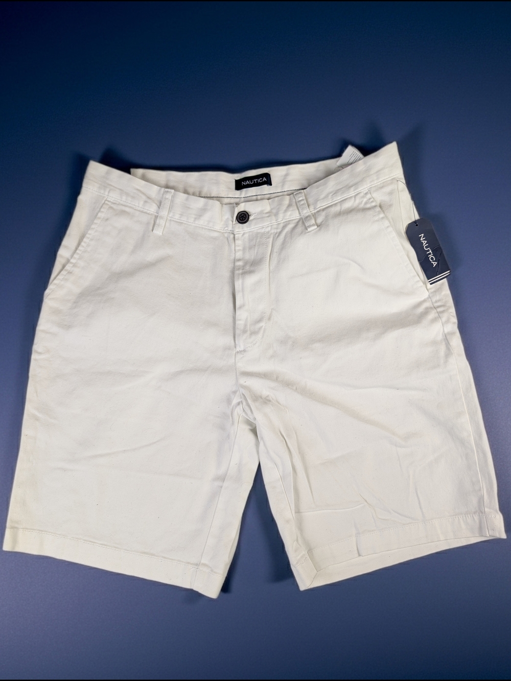 Nautica The Deck Short Men's Size 32 White Chinos‎ Logo